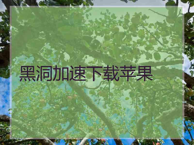 黑洞加速下载苹果