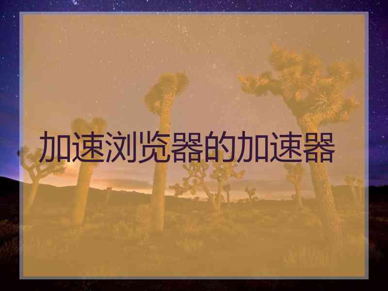 加速浏览器的加速器