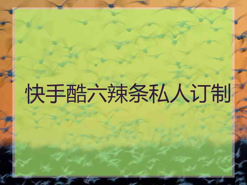 快手酷六辣条私人订制