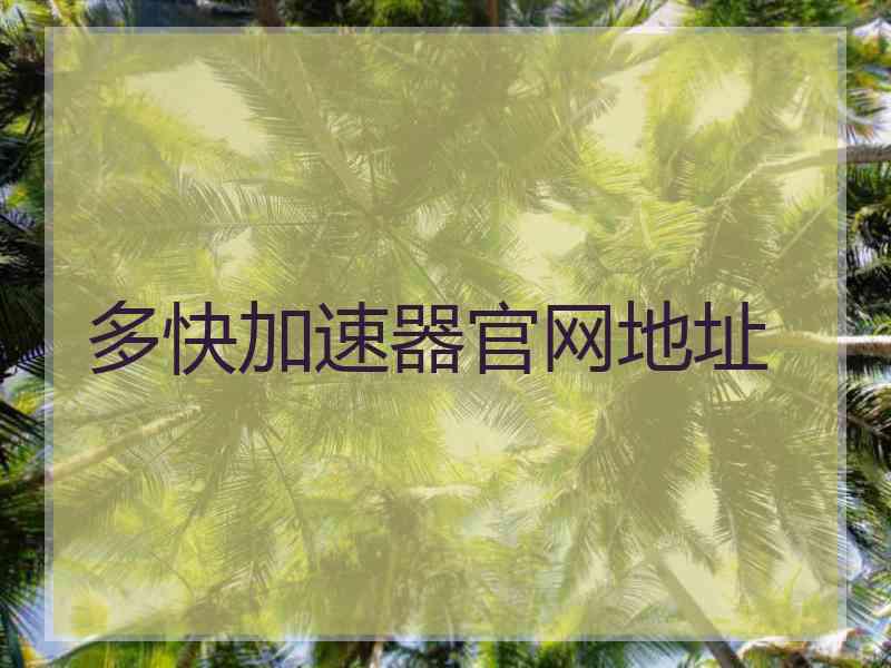 多快加速器官网地址