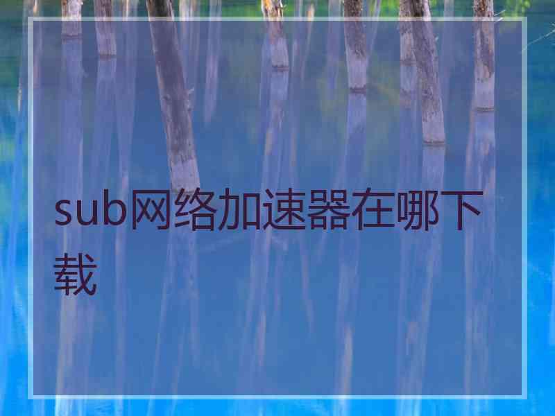 sub网络加速器在哪下载