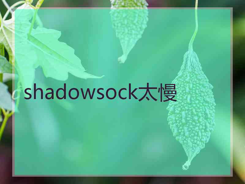 shadowsock太慢