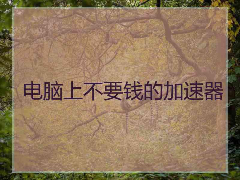 电脑上不要钱的加速器