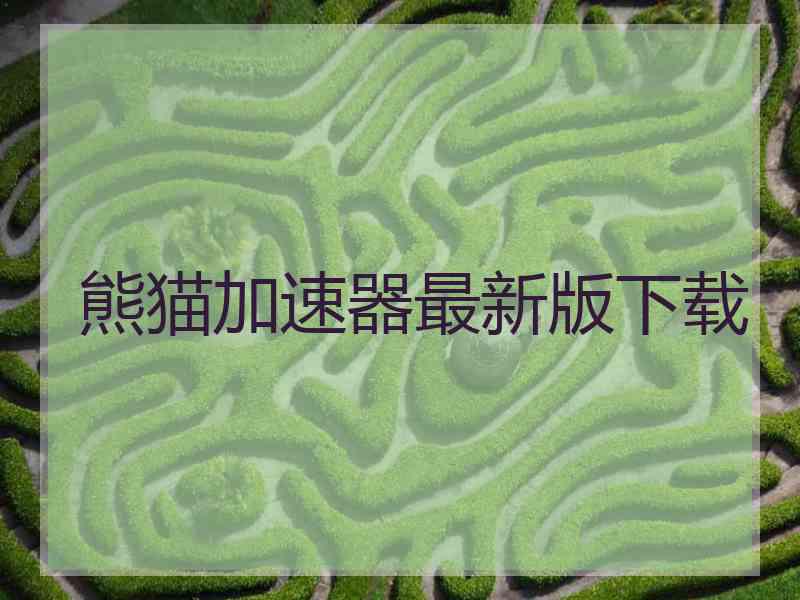 熊猫加速器最新版下载