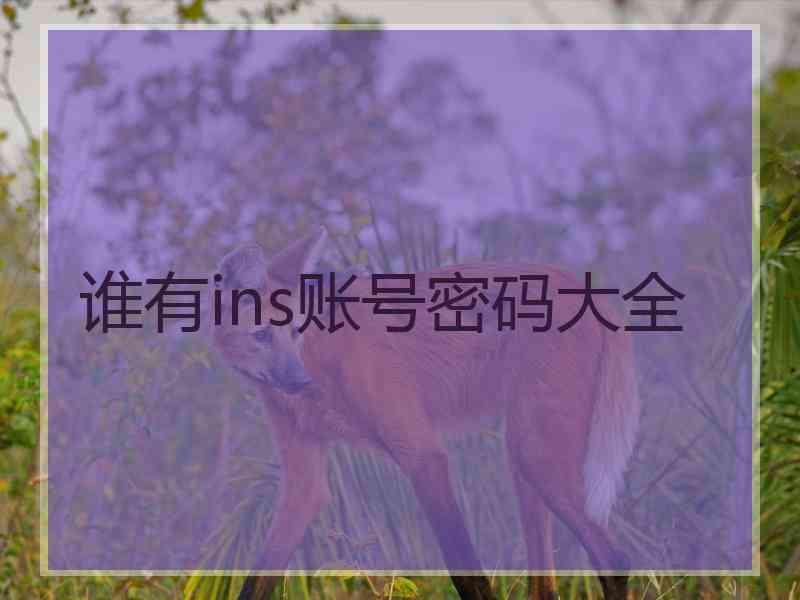 谁有ins账号密码大全
