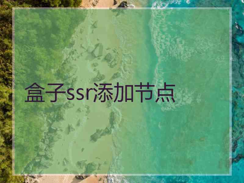 盒子ssr添加节点