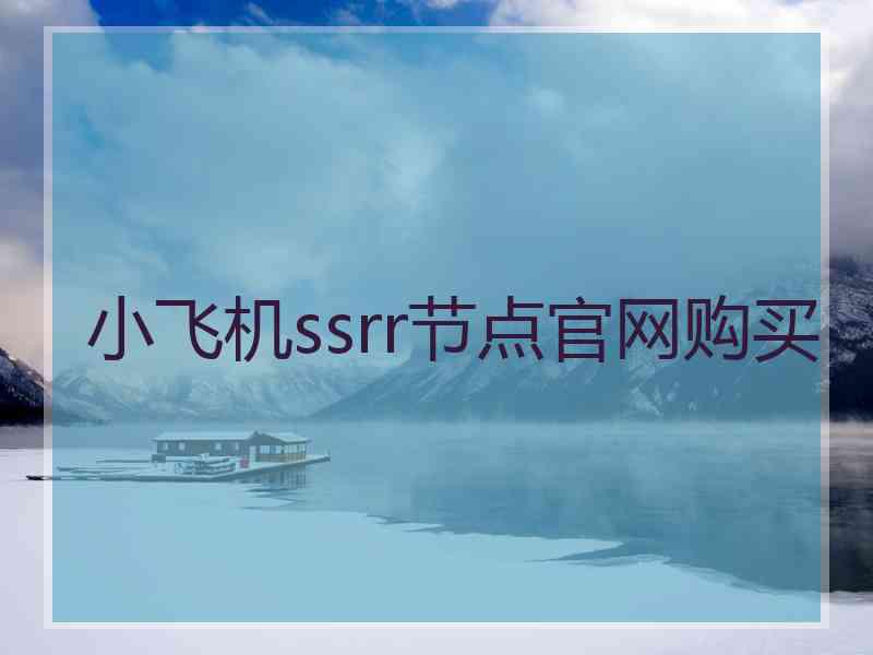 小飞机ssrr节点官网购买